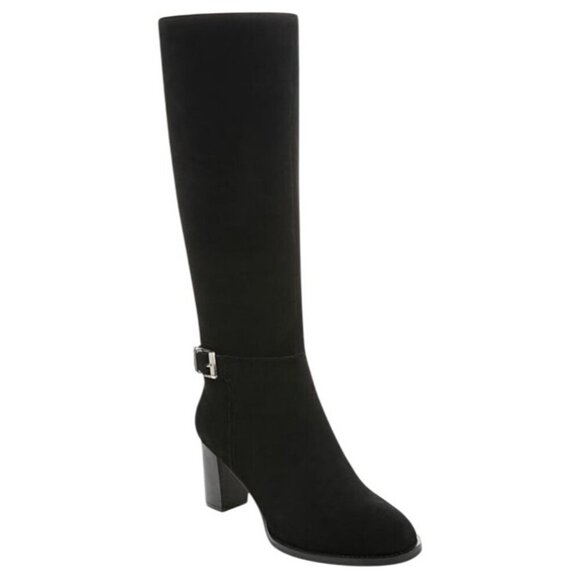 GIANI BERNINI / Black / Suede / Mid-Calf Boots / Size 8.5M / Block Heel & Side Z - Picture 1 of 9